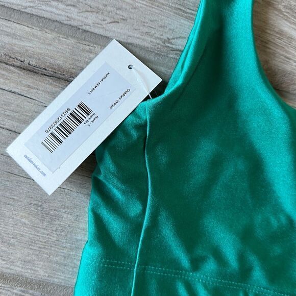 NWT Outdoor Voices Silky Shiny Bondi Beam Bra S Intimate Teal Green - Picture 6 of 12